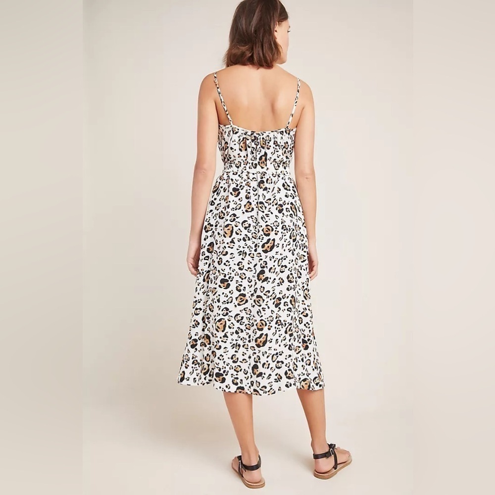 Anthropologie Corey Lynn Calter Leopard Print Arabella Midi Dress XS - Picture 2 of 16